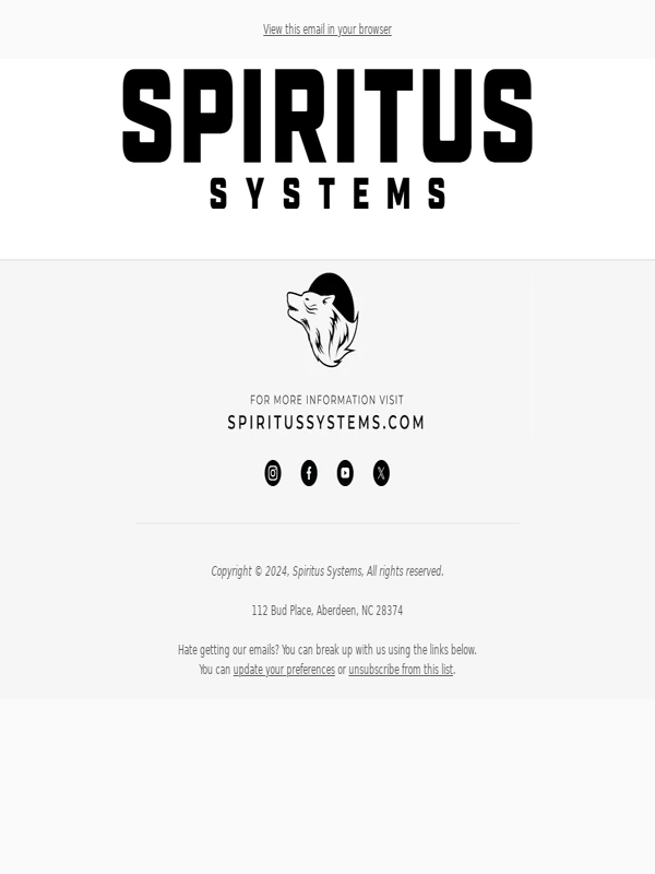 Spiritus Systems - LAST CHANCE FOR 15% OFF