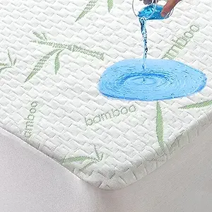 GAGINGOOLD Waterproof Full Size Mattress Protector, Smooth Bamboo Mattress Pad Cover, Breathable & Noiseless Mattress Pad Protector, Bamboo Organic Mattress pad Washable Cover, 14″ Deep Pockets Soft