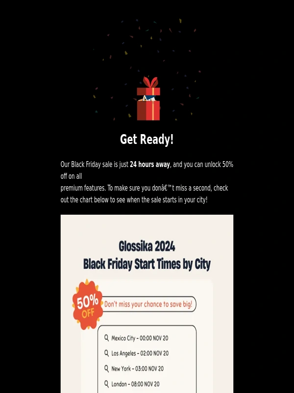 Glossika - Black Friday Tomorrow – 50% Off Awaits!