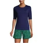 Lands' End Women's Elbow Sleeve Relaxed UPF 50 Rash Guard