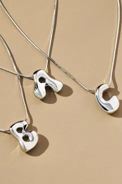 Anthropologie Bubble Letter Monogram Necklace