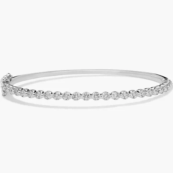 Blue Nile Floating Diamond Bangle Bracelet In 14k White Gold