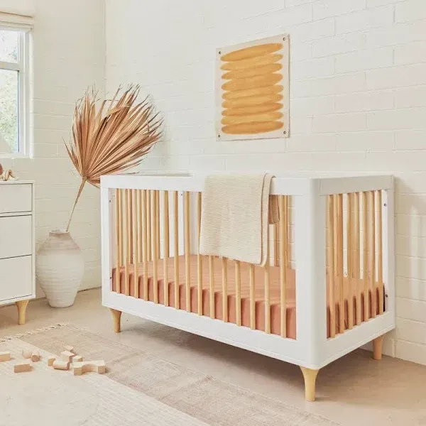 Babyletto Lolly Natural Wood 3-in-1 Convertible Baby Crib with Toddler Bed Conversion Kit