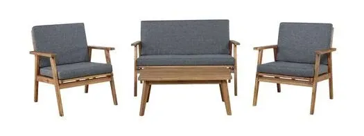 Stinson Mid Century 4 Piece Outdoor Patio Furniture Set by World Market