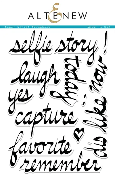 Altenew Super Script Scrapbook Stamp Set