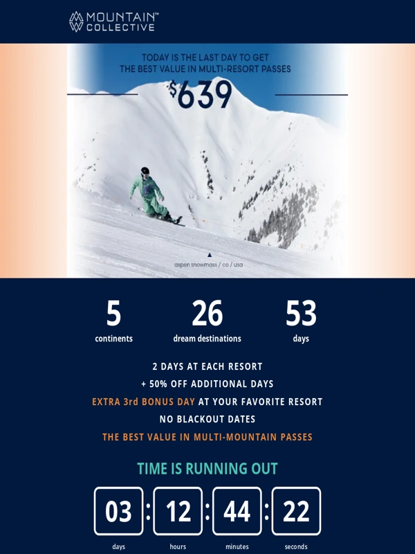 Mountain Collective - LAST DAY to get the best value in multi-mountain passes