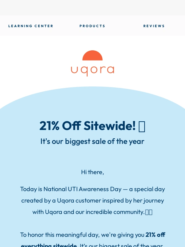 Uqora - We never do this...21% OFF!