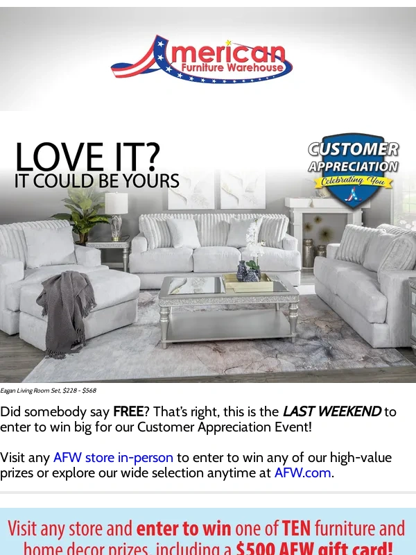American Furniture Warehouse - Final Days of FREE Furniture!?