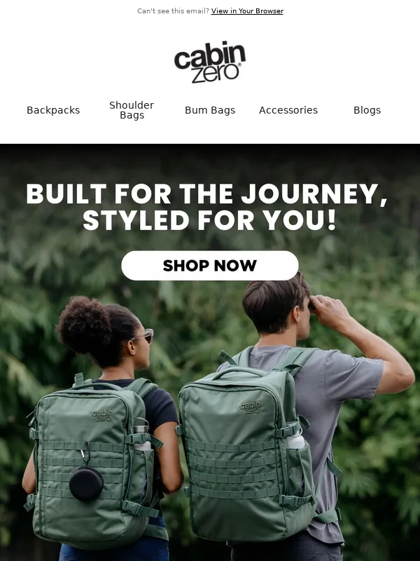 CabinZero - ? Discover Mystic Green Military Bags & Save 20% on Accessories!