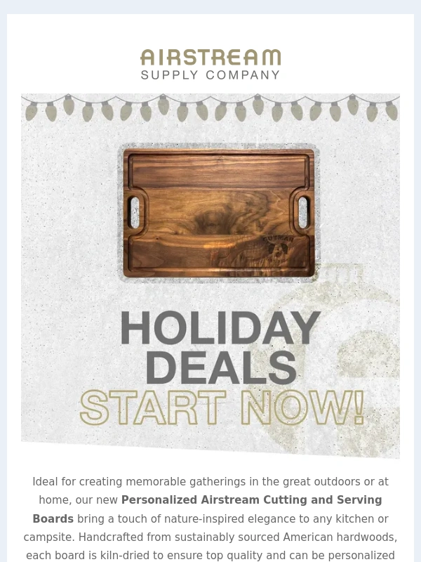 Airstream - Free Personalization on Our New Cutting Boards Through 11/17