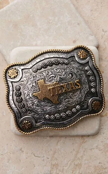 Cody James Men's Texas Scallop Rope Edge Belt Buckle