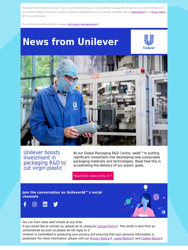 Unilever - Unilever boosts investment in packaging R&D to cut virgin plastic