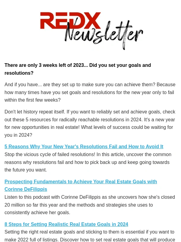 Redx - Will you achieve your goals next year