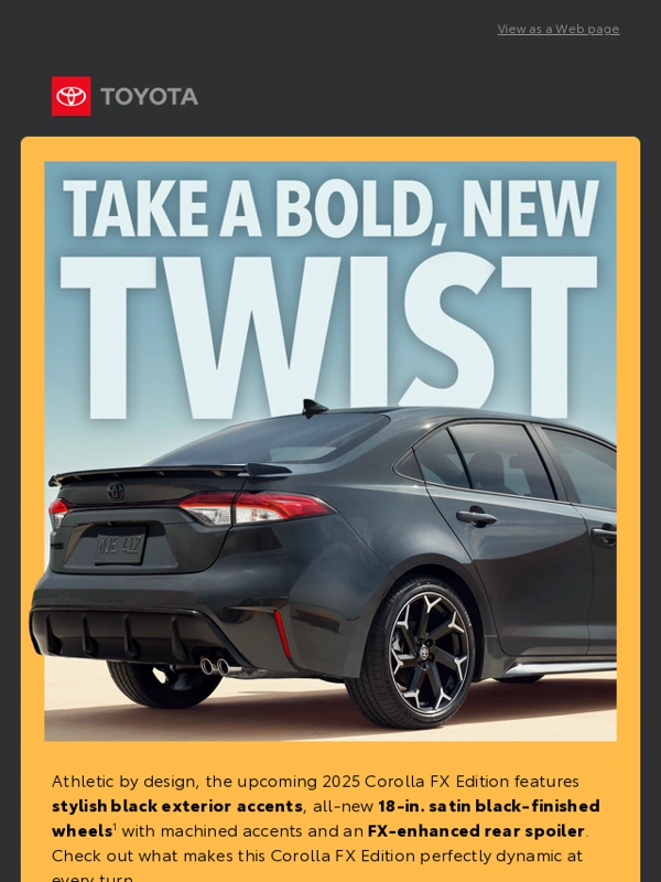 Toyota - Corolla FX Edition Has Been Revealed