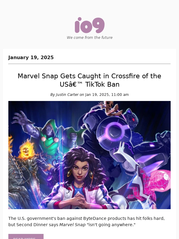 Gizmodo - Marvel Snap Gets Caught in Crossfire of the US’ TikTok Ban