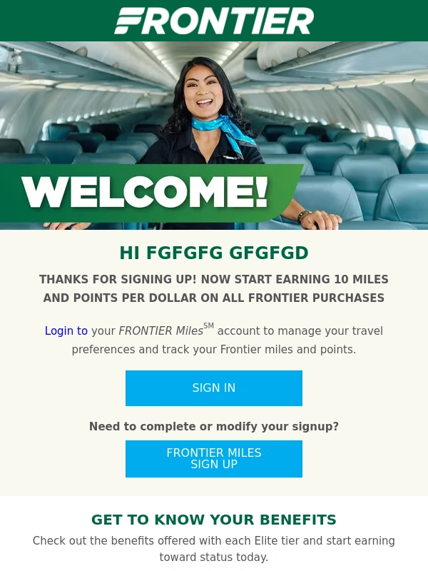 Frontier Airlines - Welcome to FRONTIER Miles!