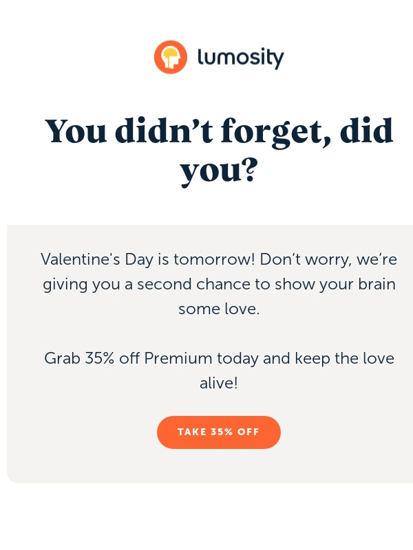 Lumosity - Your brain’s still waiting for that Valentine!