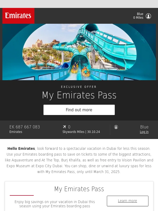Emirates - Save on your vacation in Dubai with My Emirates Pass