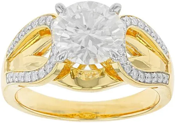 14K Yellow Gold Moissanite Dew