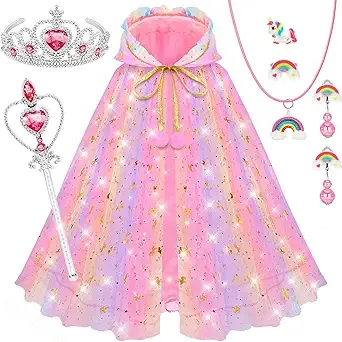 YAOOBEY Princess Dress Up Clothes for Girls 4-6,Unicorn Princess Easter Costumes Toys for Girls 3 4 5 6 7 Year Old Christmas Birthday Gifts