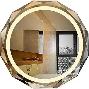 24" Round LED Bathroom Mirror, Beveled Edge Frameless Wall Mount Bathroom Vanity Mirror w/ 3-Colors & Anti-Fog (Silver) $78.75 + Free Shipping
