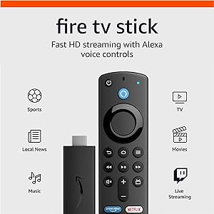 Amazon Fire TV Stick, sharp picture quality, fast streaming, free & live TV, Alexa Voice Remote with TV controls