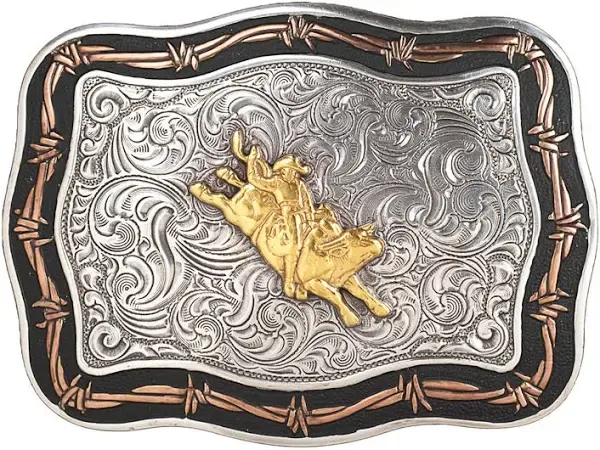 Crumrine Bull Rider Scalloped Belt Buckle