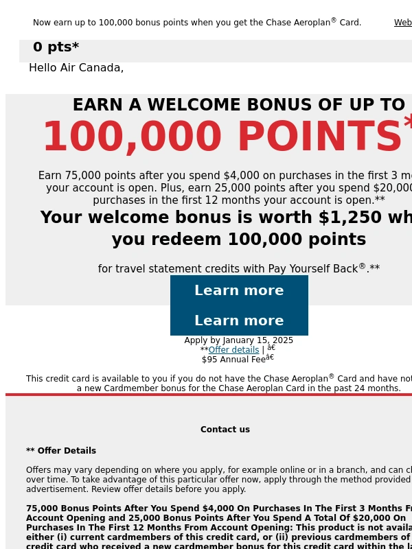 Air Canada - Our BIG OFFER is here! See how many bonus points you can earn