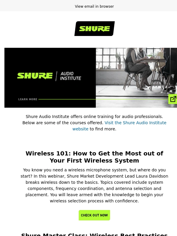 Shure - Online training recommended for you!