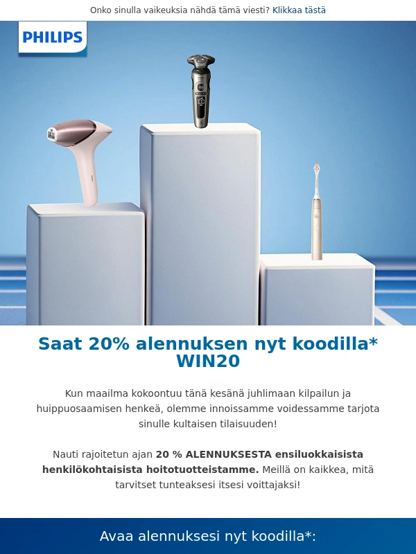 Philips - ? Voita kanssamme ja saat 20% OFF