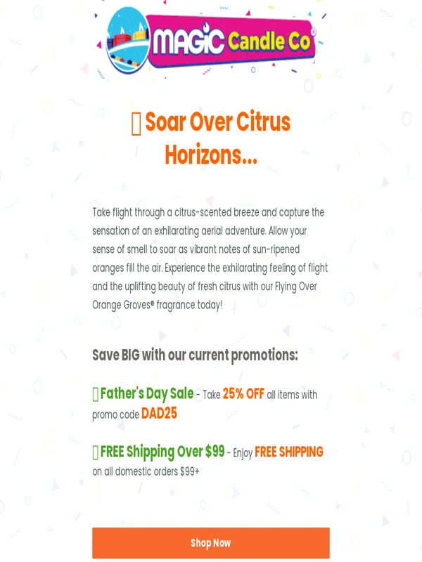 Magic Candle Company - ? Take Flight Over Lush Orange Groves Today!