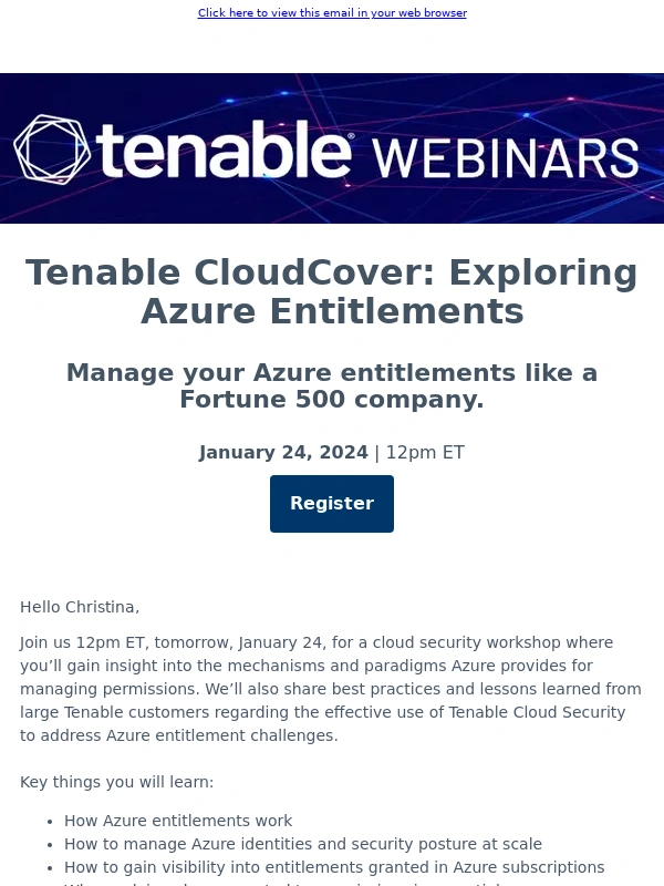 Tenable -  How to manage Azure identities and security posture at scale,webinar,Jan 24