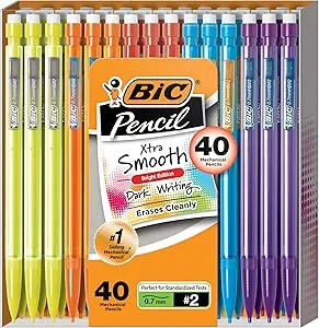 40-Ct 0.7mm BIC Xtra Smooth Bright Edition Mechanical Classic #2 Pencils