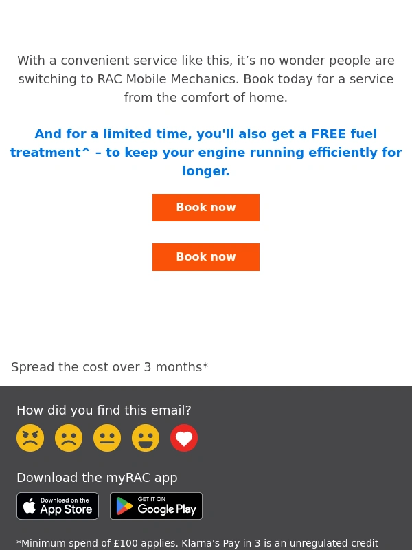 RAC - Hurry – get £15 off a car service & FREE fuel efficiency treatment