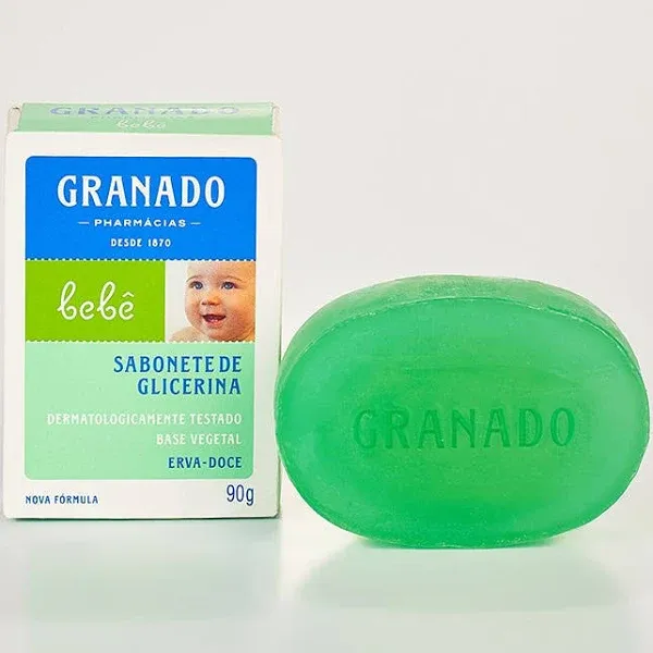 Granado - Bebe - Sabonete Em Barra de Glicerina Erva Doce 90gr -Bar Soap 3.17oz