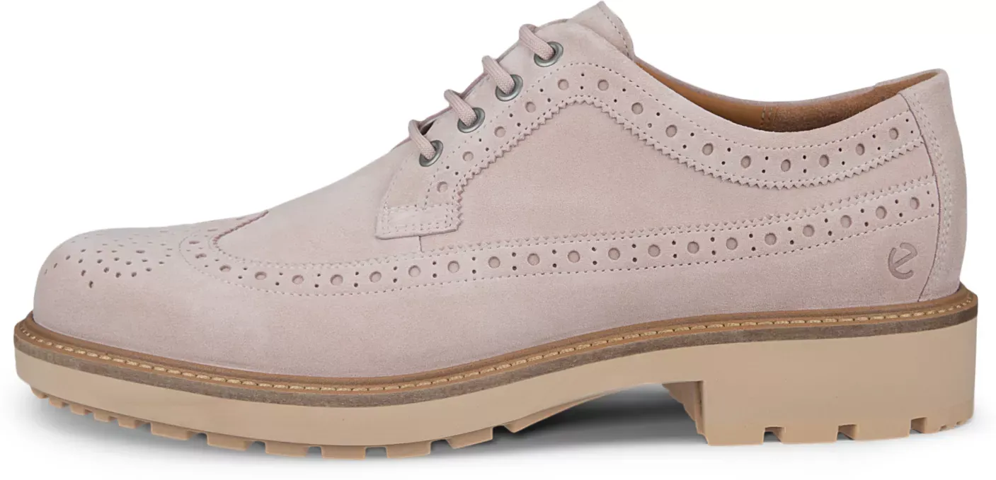 ECCO Metropole Oslo - Men's Suede Brogue Shoe - Pink