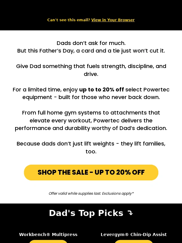 Powertec - Strong Gifts for Strong Dads – Up to 20% Off ?