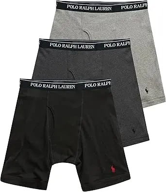 POLO RALPH LAUREN - Men's Classic Fit Cotton Boxer Briefs, 3 Pack