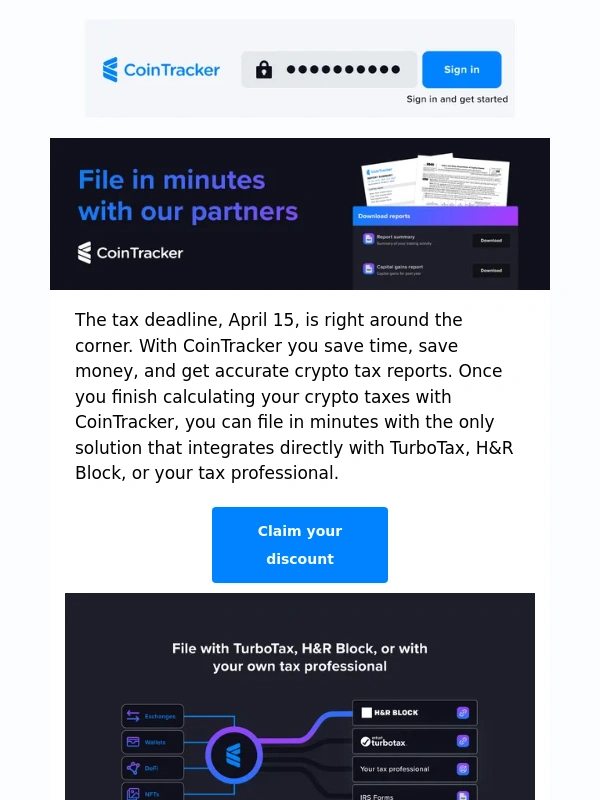 CoinTracker - The tax deadline is near! Finish filing in minutes ⏰