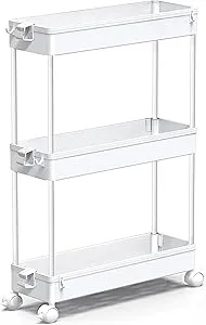 SPACEKeeper 3 Tier Slim Rolling Storage Cart