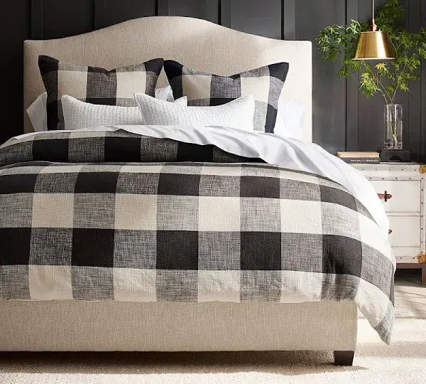 Bryce Buffalo Check Cotton Duvet Cover, King/Cal. King, Charcoal | Pottery Barn