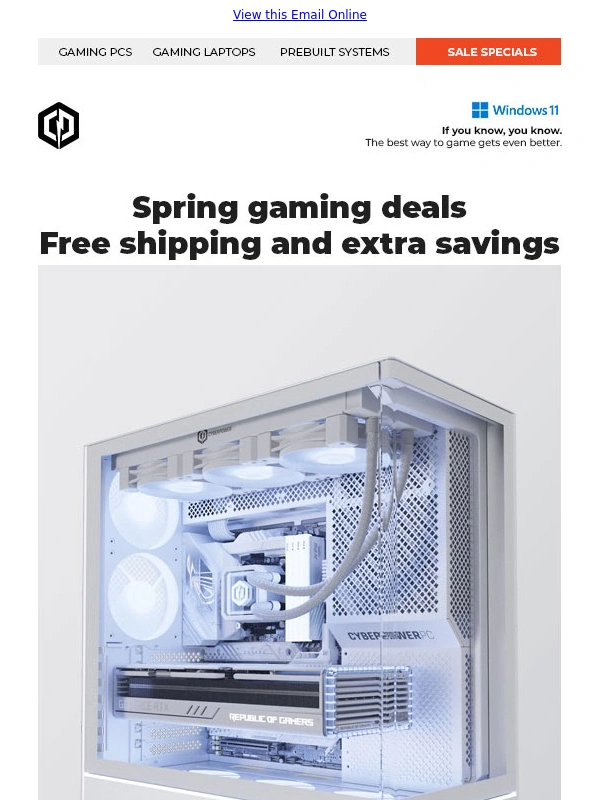CyberpowerPC - ✔ Spring massive gaming sale – free shipping and extra savings on desktops and laptops
