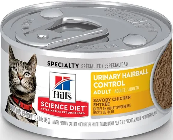 Hill's Science Diet Adult Urinary & Hairball Control Savory Chicken Wet Cat Food