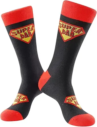 Fathers Day Gifts from Daughter Wife for Dad Stepdad Boyfriend Grandpa Papa, Best Super Dad Socks Funny Crazy Socks