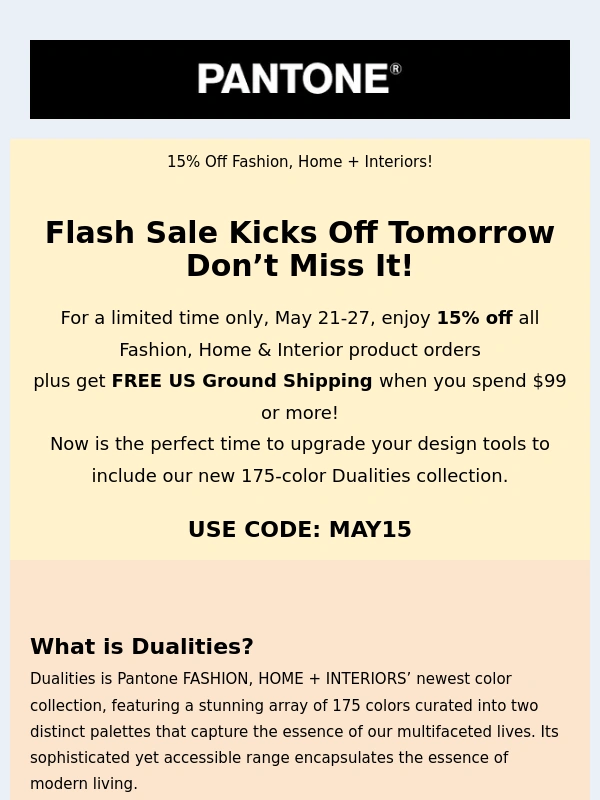 Pantone - Dualities Deal Drops Tomorrow—Get Ready to Save!