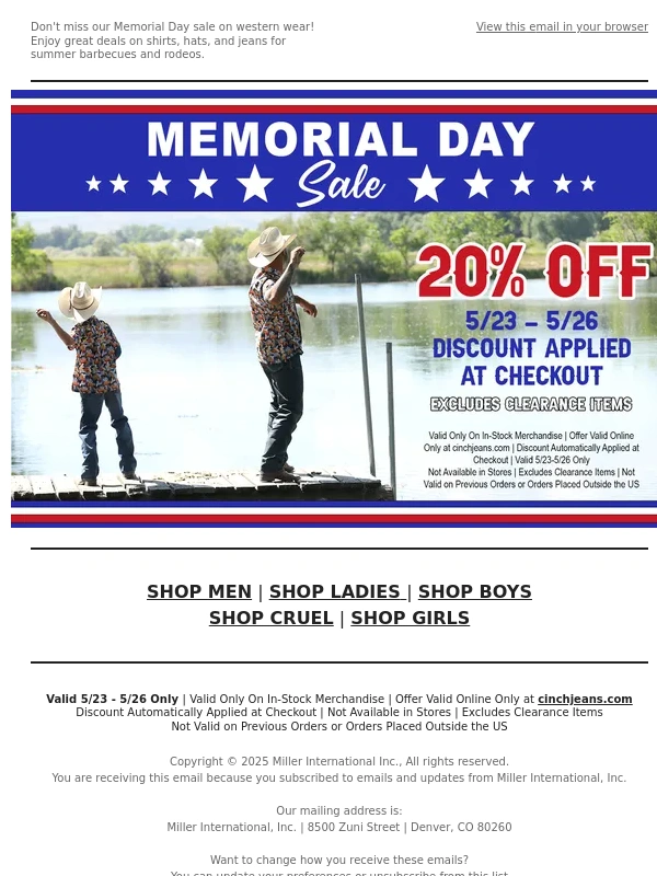 CINCH Jeans - Red,White,and Western