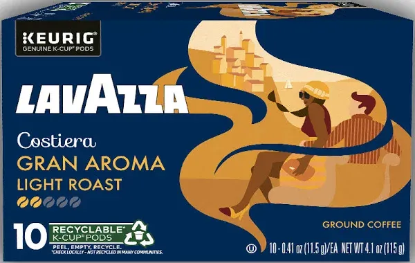 Lavazza Gran Aroma Light Roast Ground Coffee K-Cup Pods