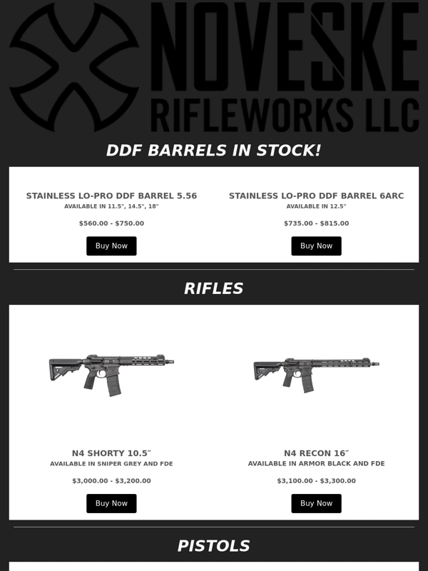 Noveske - YOU WANT IT,YOU GOT IT - IN STOCK RIGHT NOW: DDF,RIFLES,PISTOLS,UPPERS,RECEIVERS