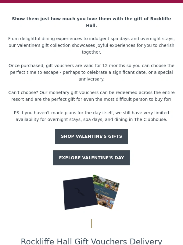Rockliffe Hall - Exquisite Valentine's gifts ?