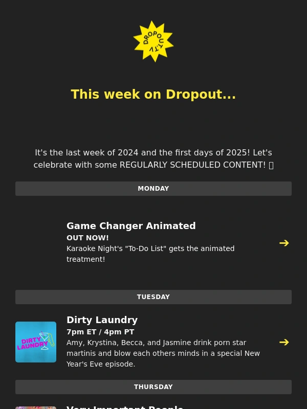 dropout-tv - ?Game Changer Animated,new Very Important People,and more!